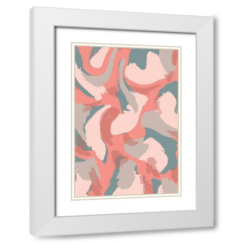 Pastel Strokes Pattern White Modern Wood Framed Art Print with Double Matting by Treechild
