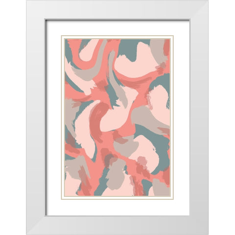 Pastel Strokes Pattern White Modern Wood Framed Art Print with Double Matting by Treechild