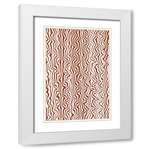 Liquid Beige Stripes Pattern White Modern Wood Framed Art Print with Double Matting by Treechild