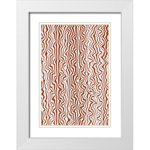 Liquid Beige Stripes Pattern White Modern Wood Framed Art Print with Double Matting by Treechild