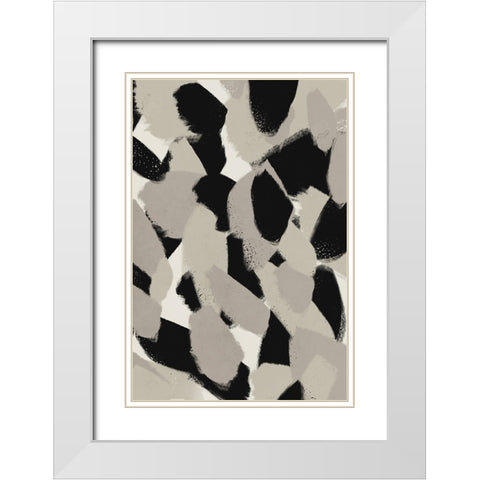 Big Stony Pattern White Modern Wood Framed Art Print with Double Matting by Treechild