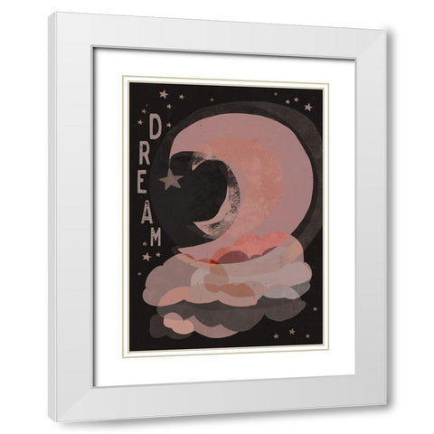 Dream (Dark Version) White Modern Wood Framed Art Print with Double Matting by Treechild