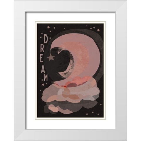 Dream (Dark Version) White Modern Wood Framed Art Print with Double Matting by Treechild