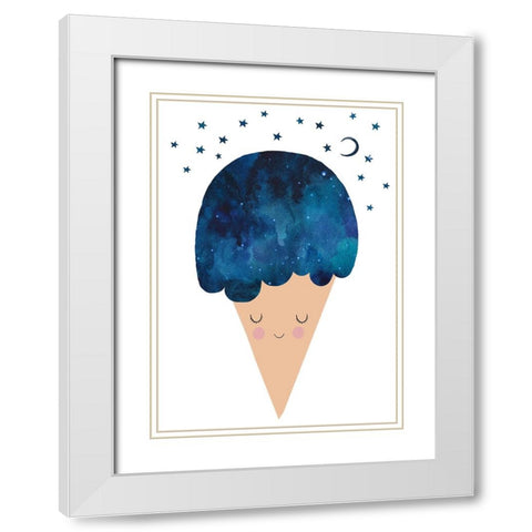Sleep Well White Modern Wood Framed Art Print with Double Matting by Treechild