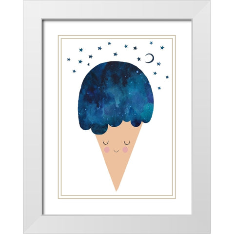 Sleep Well White Modern Wood Framed Art Print with Double Matting by Treechild