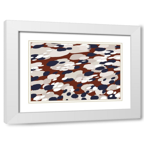 Berry Pattern Square White Modern Wood Framed Art Print with Double Matting by Treechild