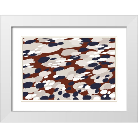 Berry Pattern Square White Modern Wood Framed Art Print with Double Matting by Treechild