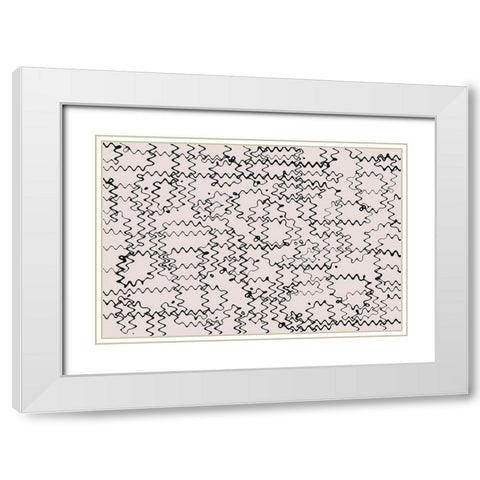Shaky Thin Lines Square White Modern Wood Framed Art Print with Double Matting by Treechild