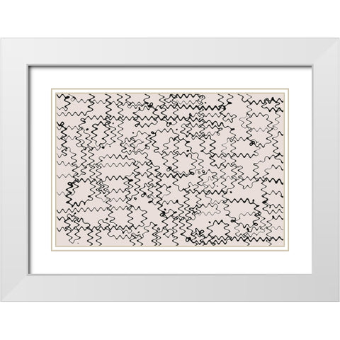 Shaky Thin Lines Square White Modern Wood Framed Art Print with Double Matting by Treechild