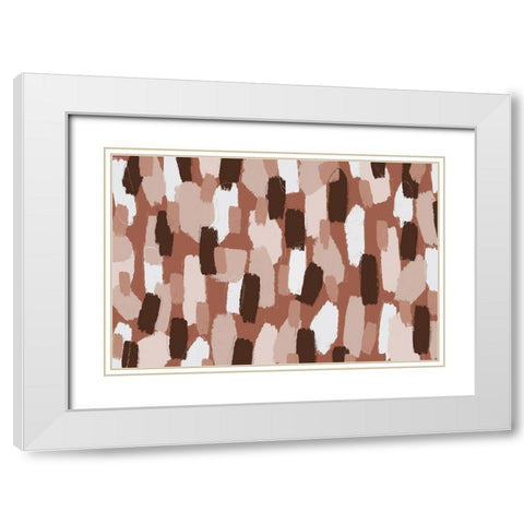 Pastel Brush Strokes Pattern Square White Modern Wood Framed Art Print with Double Matting by Treechild