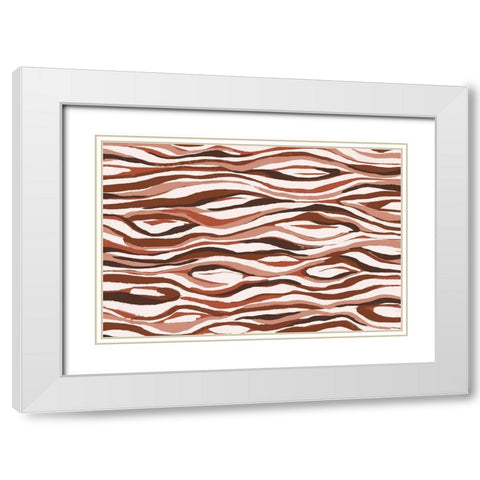 Abstract Pastel Tree Bark Pattern White Modern Wood Framed Art Print with Double Matting by Treechild