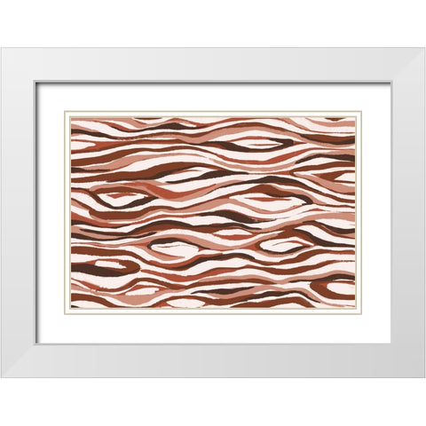 Abstract Pastel Tree Bark Pattern White Modern Wood Framed Art Print with Double Matting by Treechild
