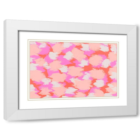 Colorful Thick Stokes PAttern White Modern Wood Framed Art Print with Double Matting by Treechild