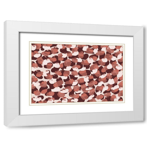 Pastel Brush Dots Pattern White Modern Wood Framed Art Print with Double Matting by Treechild