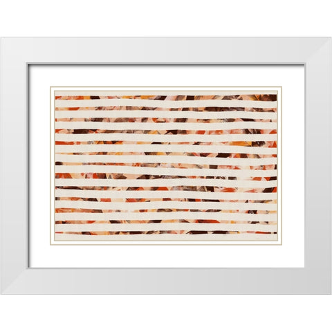 Stripes and Pattern White Modern Wood Framed Art Print with Double Matting by Treechild