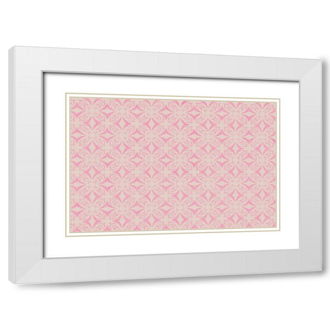 Pastel Symmetrical Pattern White Modern Wood Framed Art Print with Double Matting by Treechild