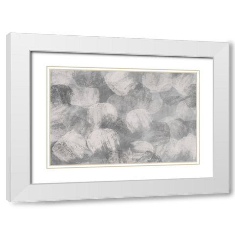 Grey Thick Strokes Pattern White Modern Wood Framed Art Print with Double Matting by Treechild
