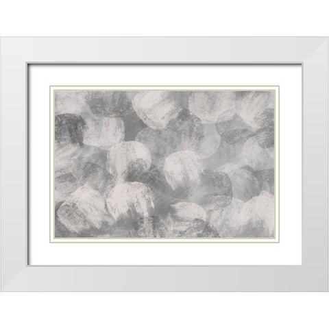 Grey Thick Strokes Pattern White Modern Wood Framed Art Print with Double Matting by Treechild