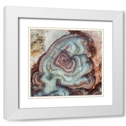 Blue bubble White Modern Wood Framed Art Print with Double Matting by Wang, Rui