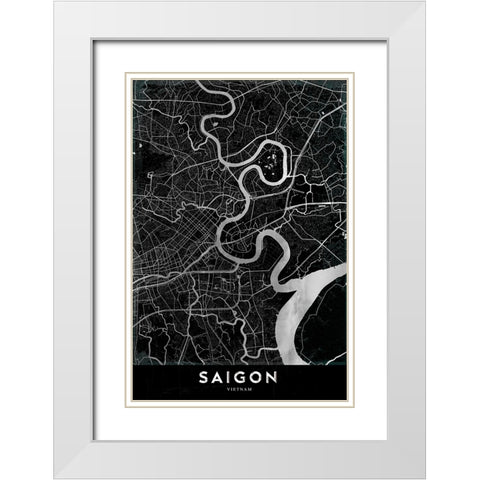 Saigon White Modern Wood Framed Art Print with Double Matting by StudioSix