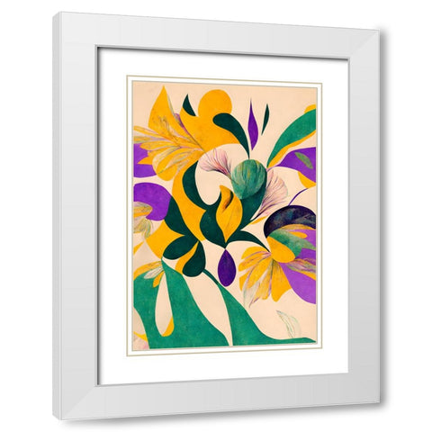 Spring flowers White Modern Wood Framed Art Print with Double Matting by Treechild