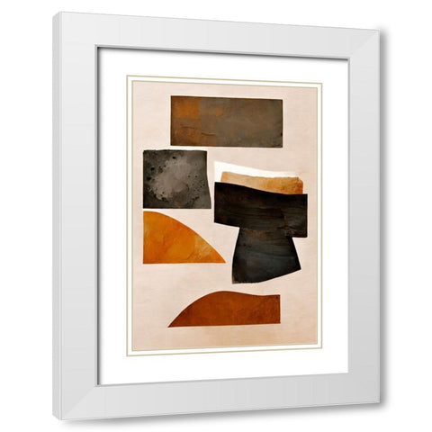 Rusty Shapes White Modern Wood Framed Art Print with Double Matting by Treechild
