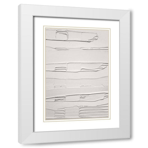 Mud Texture 01 White Modern Wood Framed Art Print with Double Matting by Pictufy Studio III