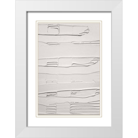 Mud Texture 01 White Modern Wood Framed Art Print with Double Matting by Pictufy Studio III