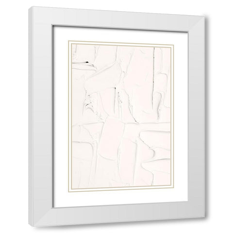 Mud Texture 04 White Modern Wood Framed Art Print with Double Matting by Pictufy Studio III
