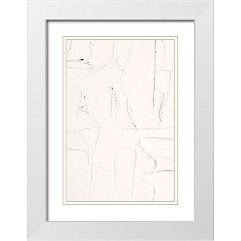 Mud Texture 04 White Modern Wood Framed Art Print with Double Matting by Pictufy Studio III