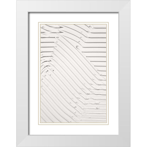 Mud Texture 010 White Modern Wood Framed Art Print with Double Matting by Pictufy Studio III