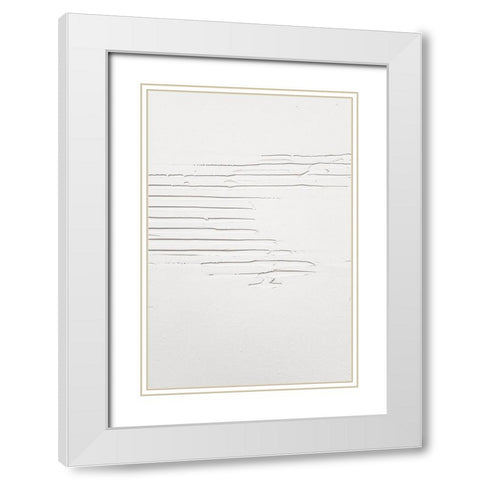 Mud Texture 09 White Modern Wood Framed Art Print with Double Matting by Pictufy Studio III