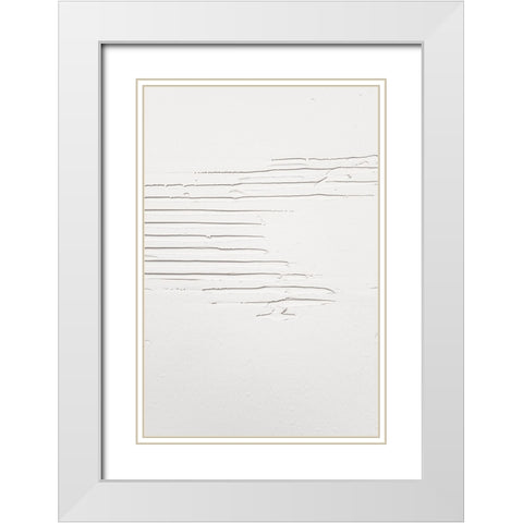 Mud Texture 09 White Modern Wood Framed Art Print with Double Matting by Pictufy Studio III