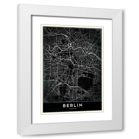 Berlin White Modern Wood Framed Art Print with Double Matting by StudioSix