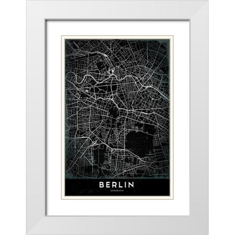 Berlin White Modern Wood Framed Art Print with Double Matting by StudioSix