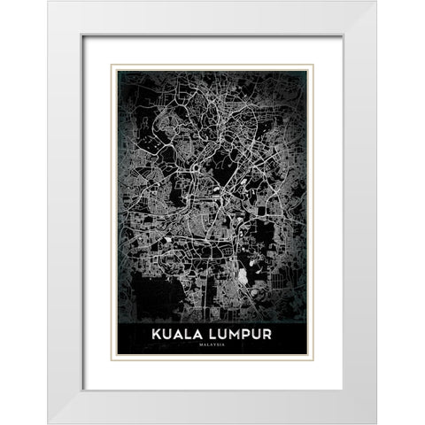 Kuala Lumpur White Modern Wood Framed Art Print with Double Matting by StudioSix