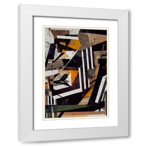 Collage No 1 White Modern Wood Framed Art Print with Double Matting by Treechild