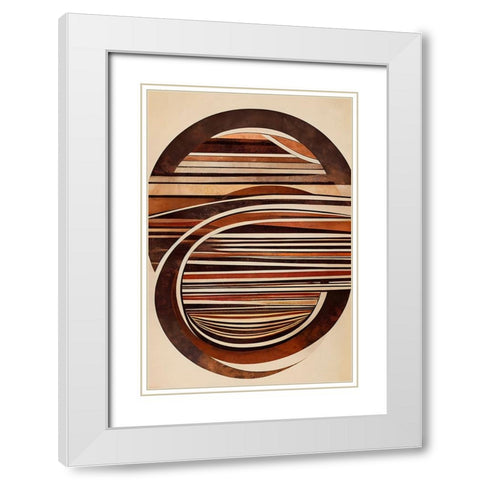 Curved Wood White Modern Wood Framed Art Print with Double Matting by Treechild