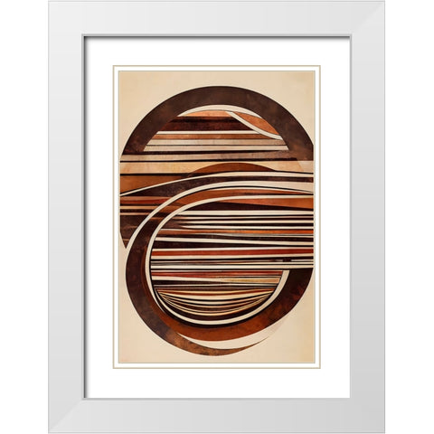 Curved Wood White Modern Wood Framed Art Print with Double Matting by Treechild