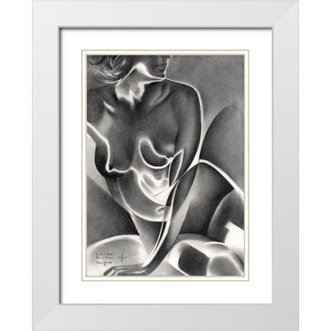 Solarised Roundism - 16-06-22 White Modern Wood Framed Art Print with Double Matting by Akkers, Corne