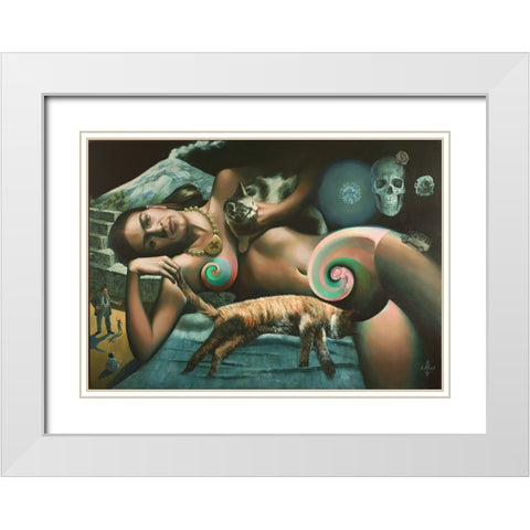 Frida Kahlo (2020) White Modern Wood Framed Art Print with Double Matting by Akkers, Corne