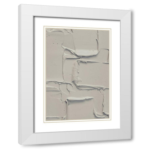 Mud Texture 13 Beige White Modern Wood Framed Art Print with Double Matting by Pictufy Studio III