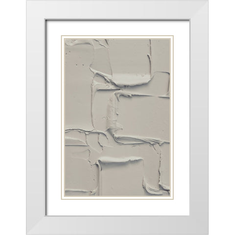 Mud Texture 13 Beige White Modern Wood Framed Art Print with Double Matting by Pictufy Studio III