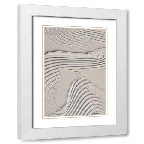 Mud Texture 14 Beige White Modern Wood Framed Art Print with Double Matting by Pictufy Studio III