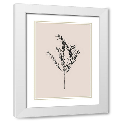 Inky Botanical White Modern Wood Framed Art Print with Double Matting by Pienaar, Kathrin