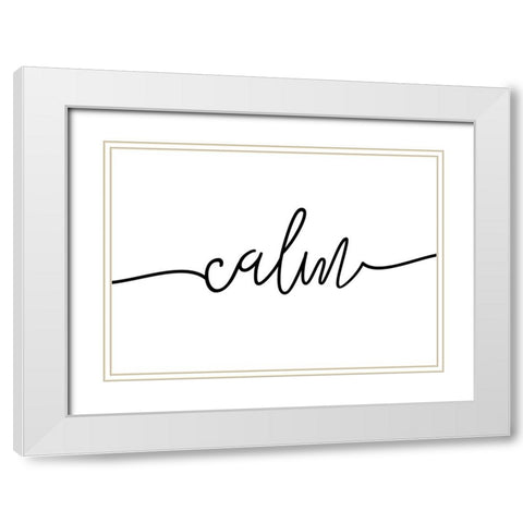 Calm White Modern Wood Framed Art Print with Double Matting by Pienaar, Kathrin
