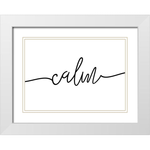 Calm White Modern Wood Framed Art Print with Double Matting by Pienaar, Kathrin