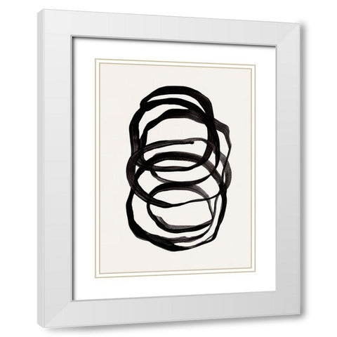 Abstract Lines II White Modern Wood Framed Art Print with Double Matting by Pienaar, Kathrin