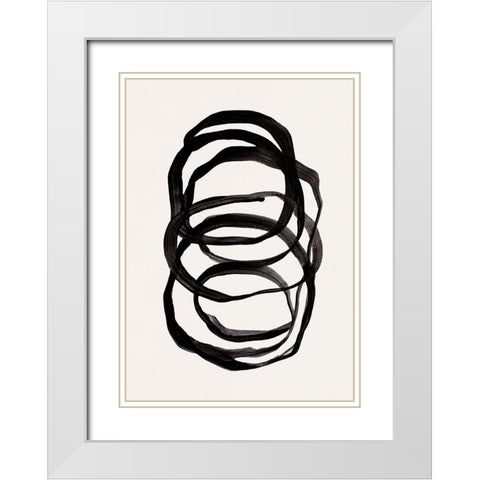 Abstract Lines II White Modern Wood Framed Art Print with Double Matting by Pienaar, Kathrin