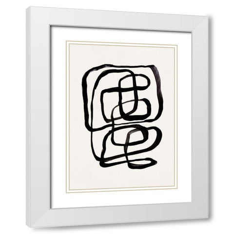 Abstract Lines I White Modern Wood Framed Art Print with Double Matting by Pienaar, Kathrin